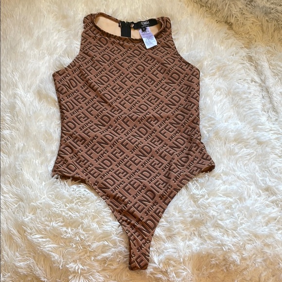 Fendi Brown Logo Tank Top - Picture 2 of 6